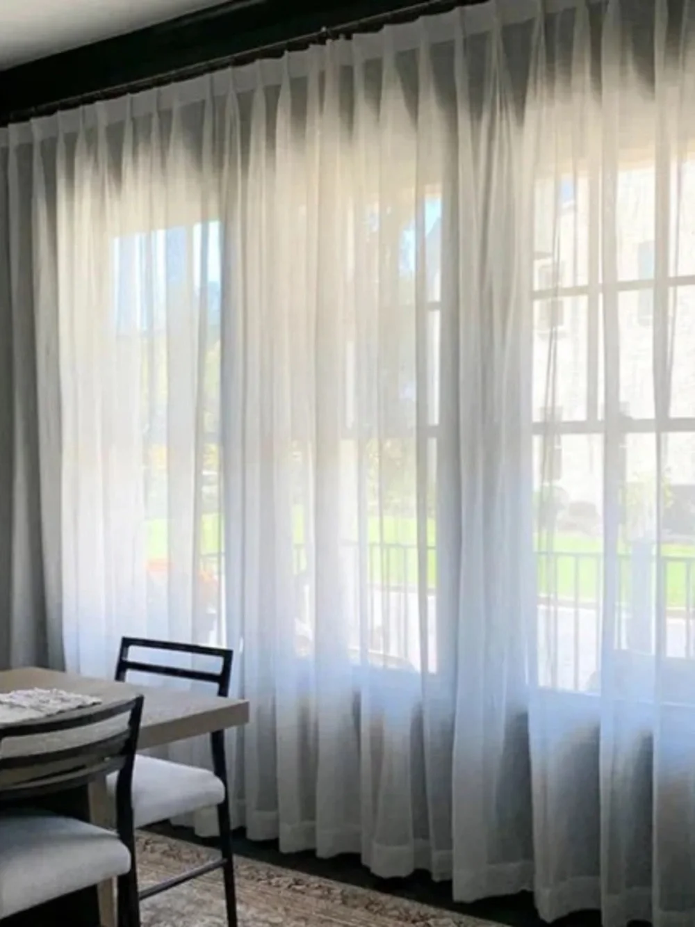TWOPAGES Flynn Airy Lightweight Sheer Curtain Pleated (Set of 2) 40”WX90”L